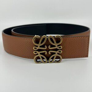 Authentic LOEWE women's anagram belt reversible black and brown leather 80/32